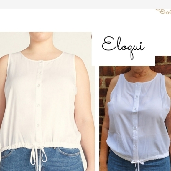 Eloquii Tops - Eloqui sleeveless tie blouse 1X‎